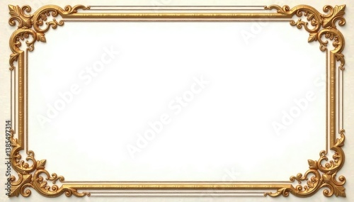 Crisp white background showcasing a Roman-style ornate border, background, stock, illustration