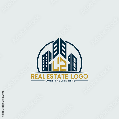 Elegant LZ Real Estate Logo with Urban Skyline