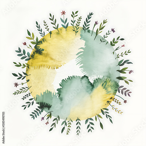 yellow water color floral background