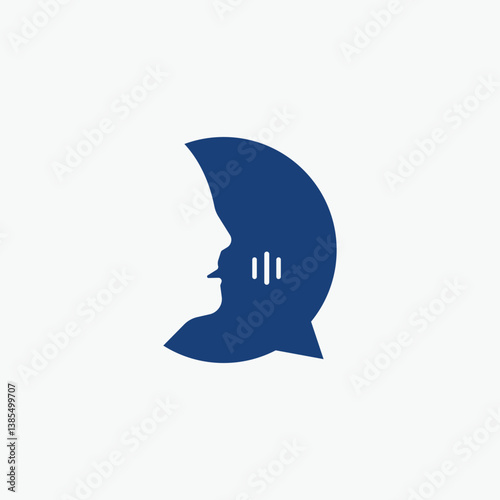 Speech therapy, therapy, speech fully editable vector logo template