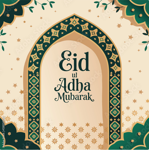 Elegant Eid ul-Adha Mubarak Greeting Card Design
