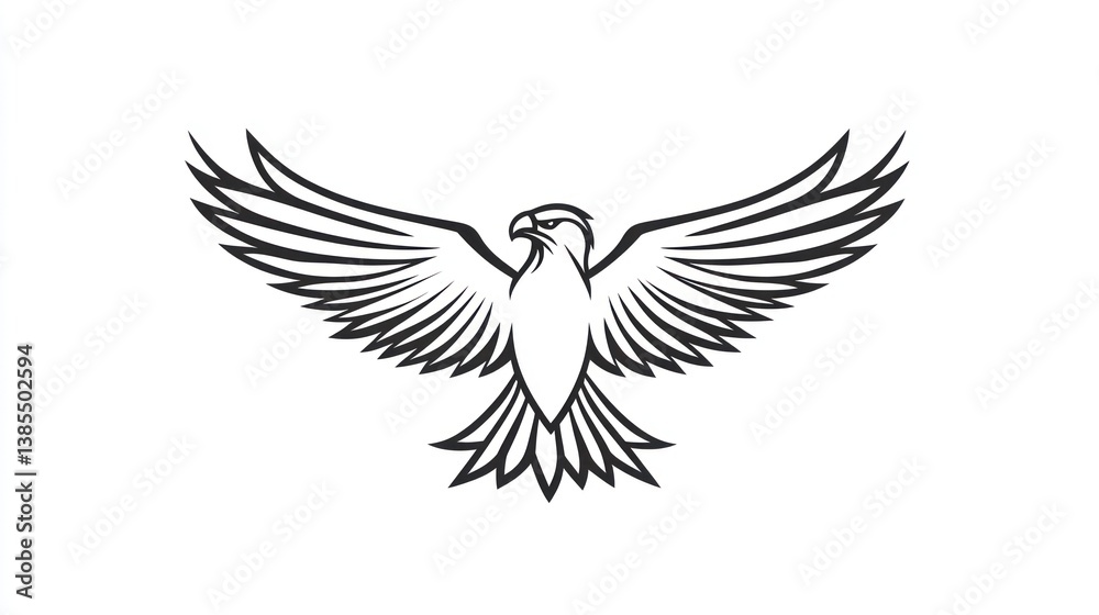 Fototapeta premium Eagle in flight, graphic design, logo, symbol