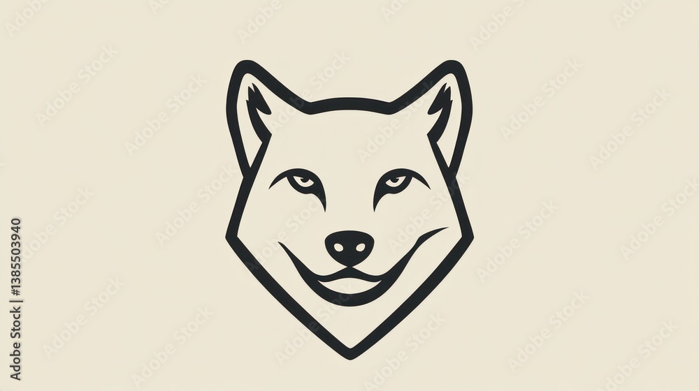 Obraz premium Simple wolf head graphic design