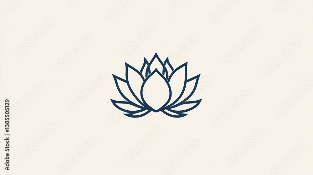 Fototapeta premium Simple lotus flower graphic design, for spiritual/wellness, print/web use