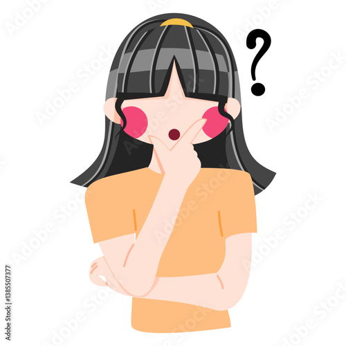 Women confused expression illustration vector
