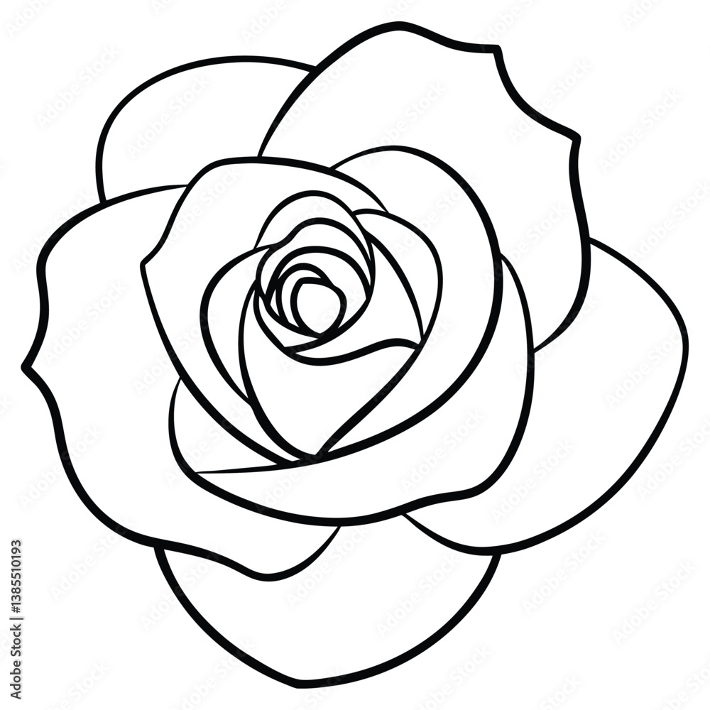 Elegant Rose Blossom in Continuous Line Art ? Graceful Minimalist Floral Design Elegant Rose Blossom in Continuous Line Art ? Graceful Minimalist Floral Design