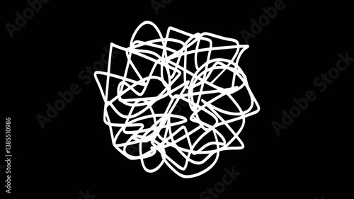 Handwritten motion dizzy sign with alpha channel on transparent 4k background