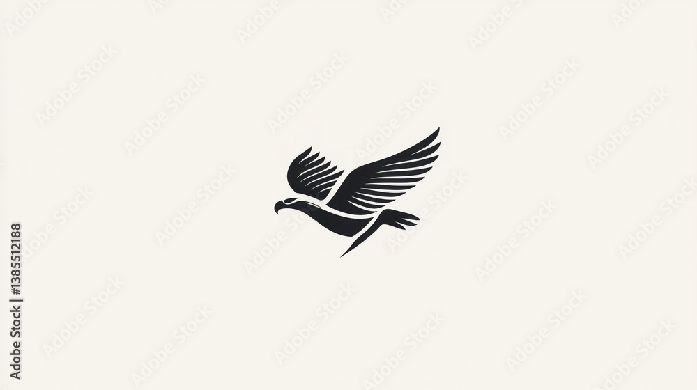 Obraz premium Silhouetted eagle in flight