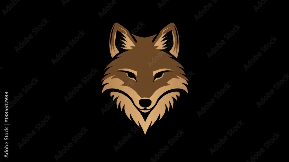 Obraz premium Fox head logo on black background