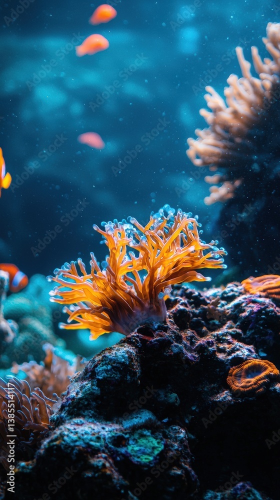 Fototapeta premium a coral colony and fish