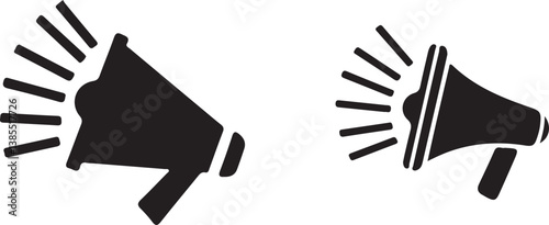 vector black  Megaphone icon set silhouette  Loudspeaker sign and symbol design