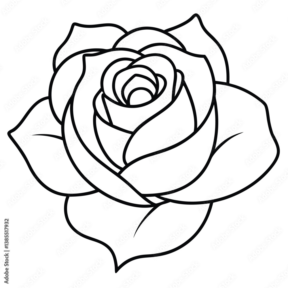 Sophisticated Continuous Line Art Rose Blossom ? Simple and Elegant Floral Illustration Sophisticated Continuous Line Art Rose Blossom ? Simple and Elegant Floral Illustration