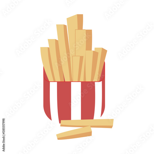 Golden French Fries in a Red Container