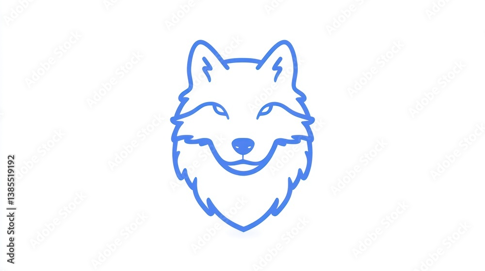Simple outline drawing of a wolf head Simple outline drawing of a wolf head