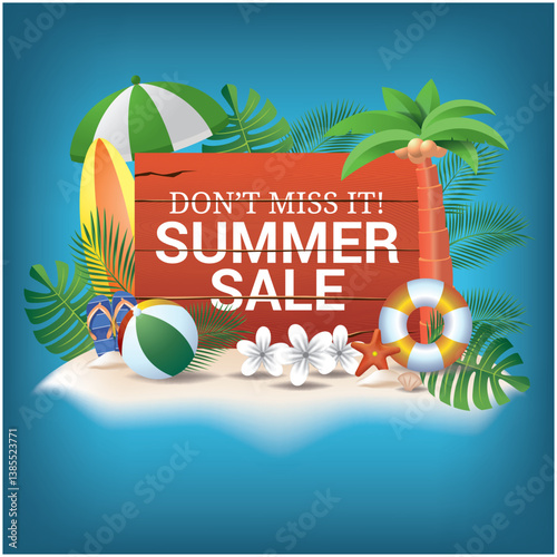 summer sale promo on wood carving