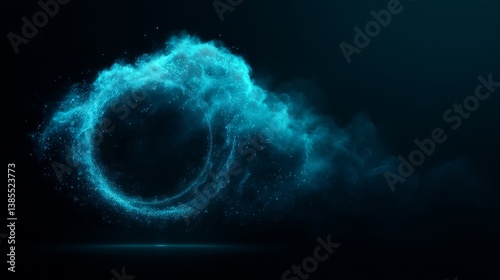 Obraz na płótnie digital cloud computing logo with particle ring circle , futuristic abstract background, illustration
w salonie