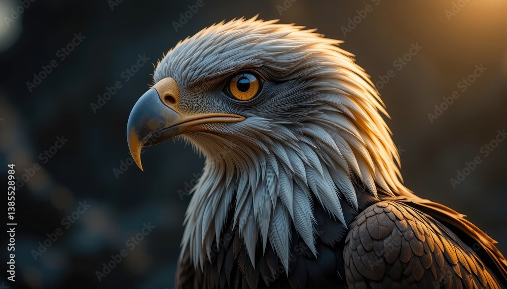 Fototapeta premium Majestic Eagle Portrait a Detailed Look at Nature's Powerful Bird