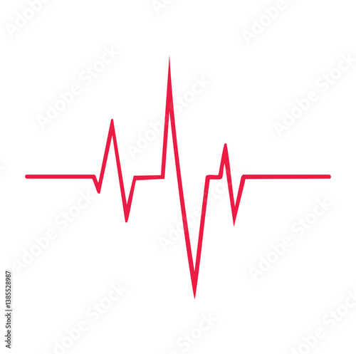 heart beat graph, Vector Heart Rate Monitor and Electrocardiogram with Red Line on White Background for Medical and Health Illustrations