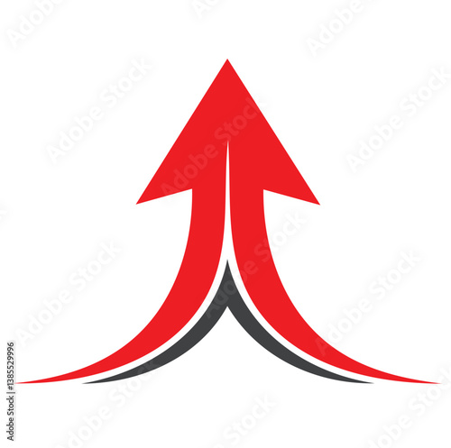 Vector Red Upward Arrow Logo with Dynamic Design and Bold Geometric Shapes for Corporate Identity