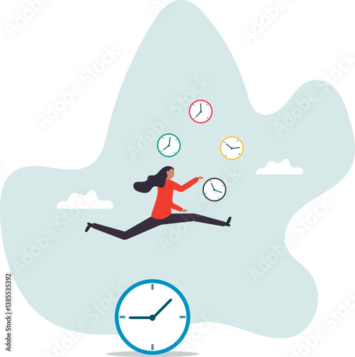 Time management for best efficiency and productivity, manage project and control timeline or schedule,character for design.