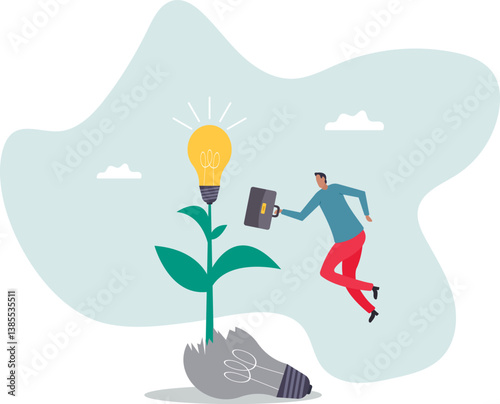 Fail to success, aspiration and effort to invent new innovation, learn from mistake or motivation to success,.character for design.