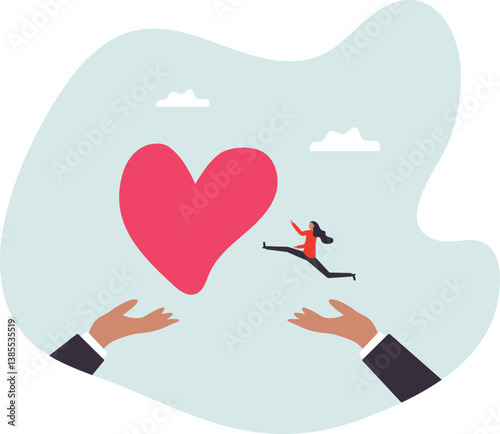 Empathy or sympathy understanding and share feeling with others, support or help community, kindness and compassion .character for design.