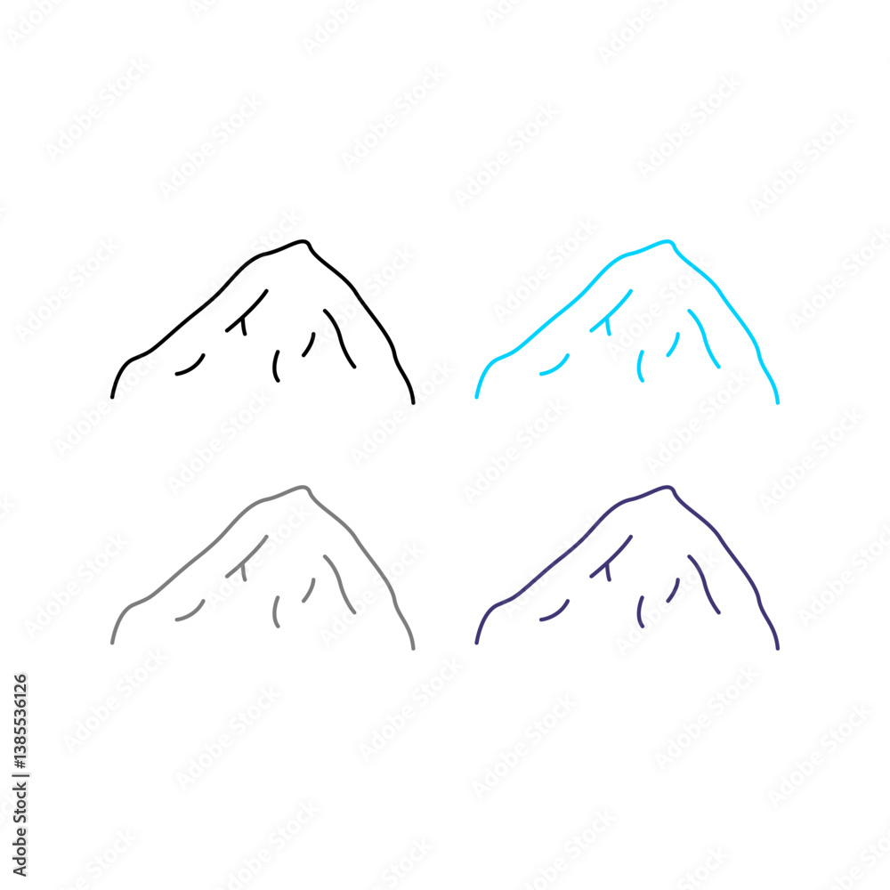 Fototapeta premium COLORFUL HILLS DESIGN LOGO SIGN SYMBOL VECTOR