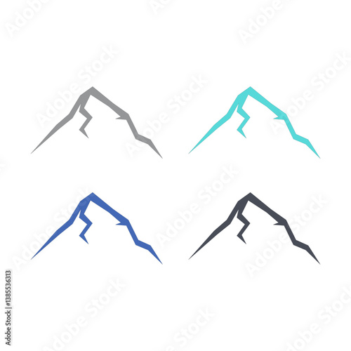 COLORFUL HILLS DESIGN LOGO SIGN SYMBOL VECTOR