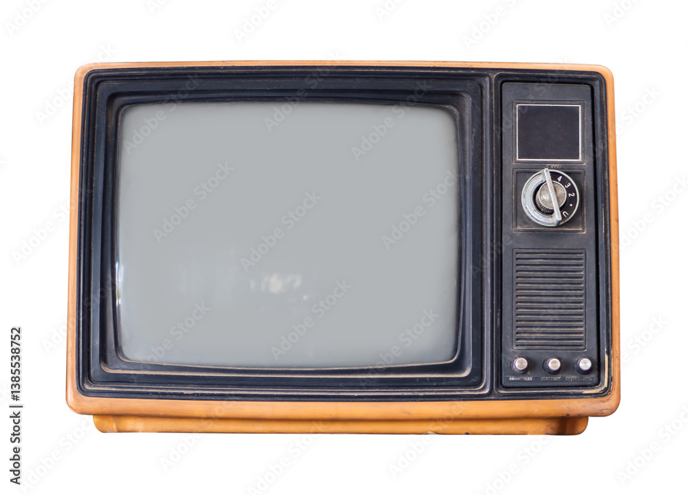 Old Television isolated transparent background Old Television isolated transparent background