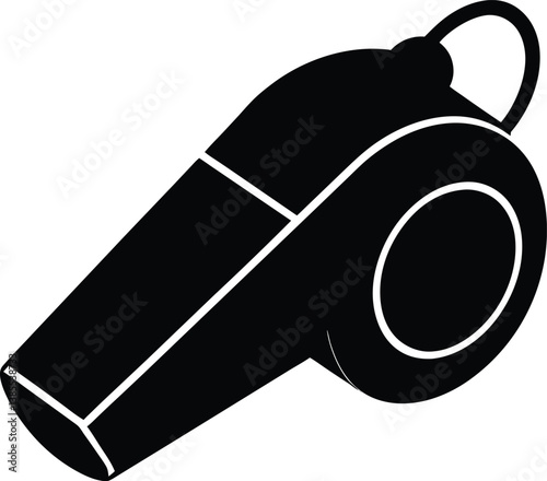 metal whistle isolated on white background