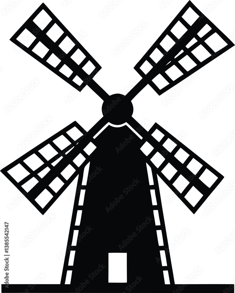 windmill vector illustration