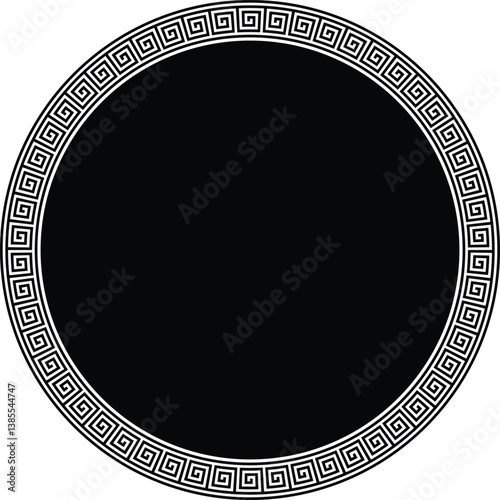 Fototapet circular Greek key pattern meander Greek fret