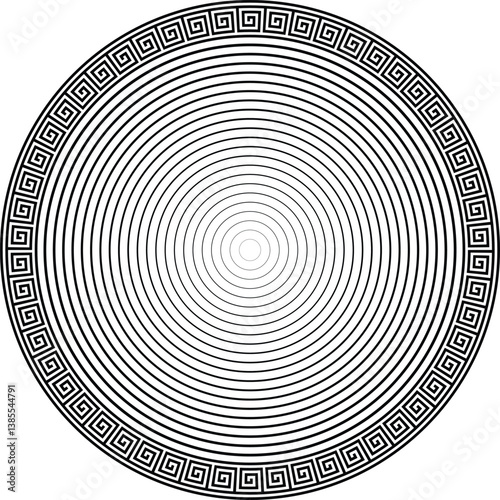 Fotografie circular Greek key pattern meander Greek fret