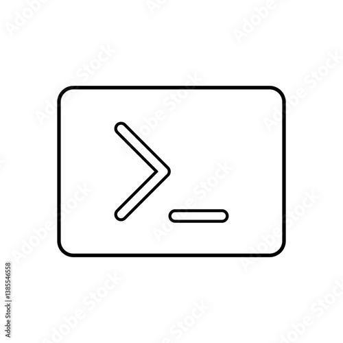 Terminal Windows Icon. Code, Access. Computer Coding Elements.