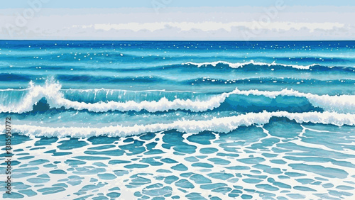 Horizon’s liquid light ocean isolated watercolor vector illustration svg 