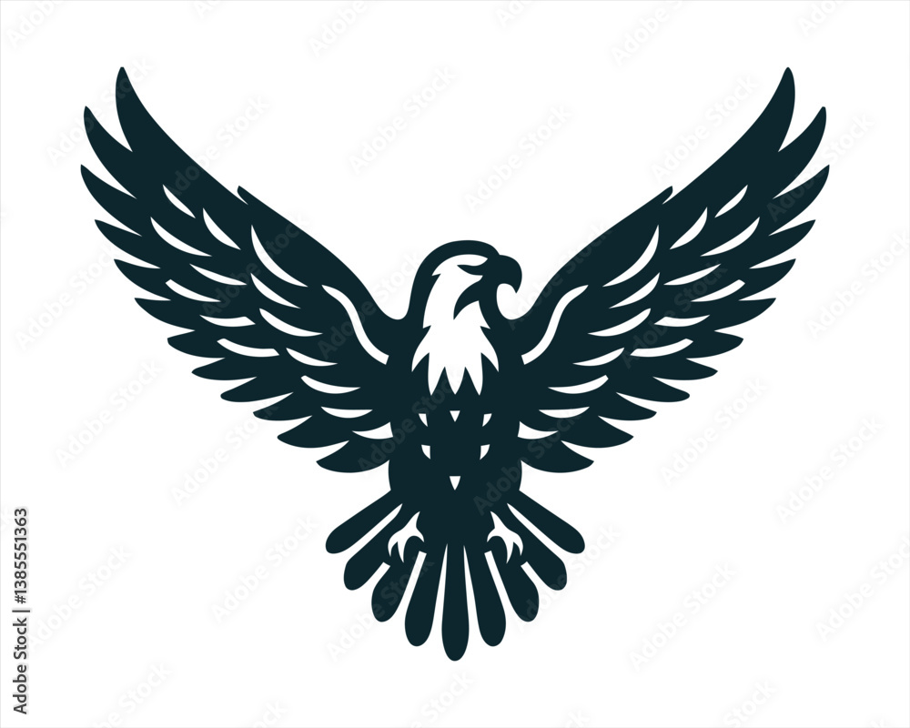 Fototapeta premium Eagle Logo Design Icon. Silhouette Eagle Bird Vector Illustration.