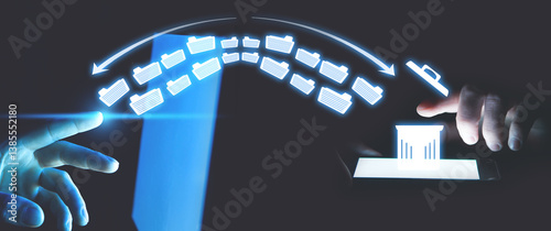 Trash can and files. Delete files