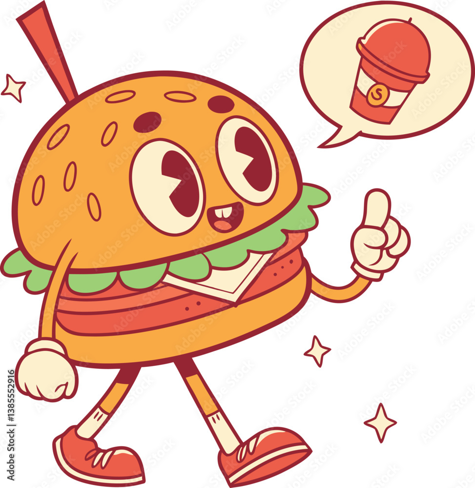Burger illustration vector mascot art and white Background Burger illustration vector mascot art and white Background
