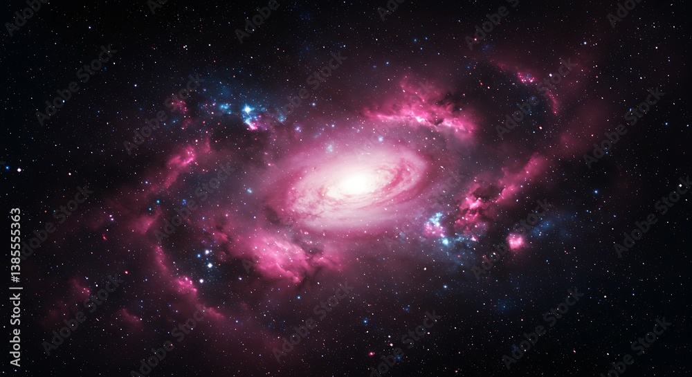 Naklejka premium Crimson Nebula's Embrace AI Generated