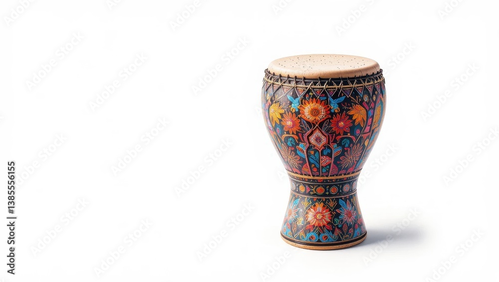 Ornate Drum with Vibrant Design Ornate Drum with Vibrant Design