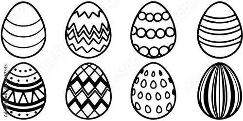 Various Easter eggs isolated on transparent background