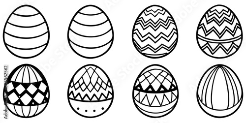 Various Easter eggs isolated on transparent background