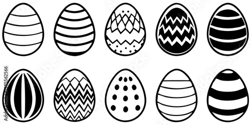 Various Easter eggs isolated on transparent background