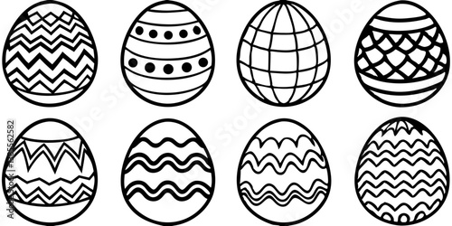 Various Easter eggs isolated on transparent background