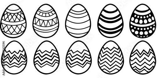 Various Easter eggs isolated on transparent background