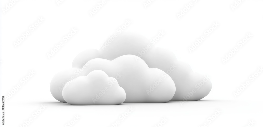 Abstract cloud shapes on white background Abstract cloud shapes on white background