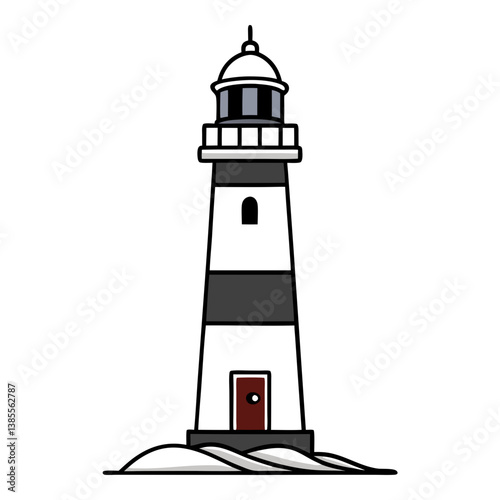 lighthouse on white background