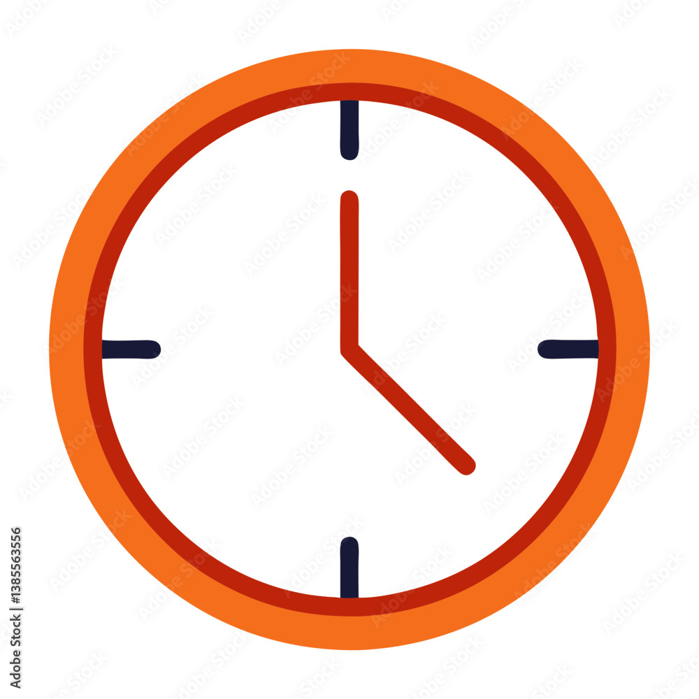 red and orange clock vector illlustration red and orange clock vector illlustration