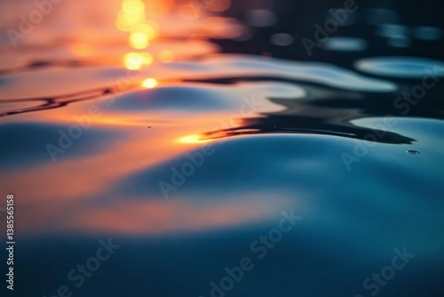 Close-up of still water with slight movement and light reflections, quiet, lake