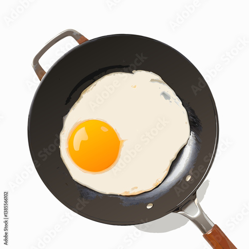 fried egg in a frying pan